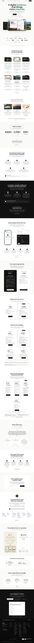 The whole home page of albit.se, scaled down