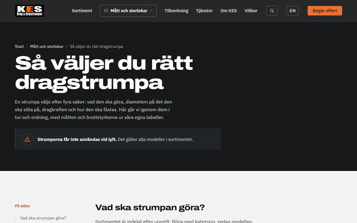 Skärmdump: guiden Så väljer du rätt dragstrumpa