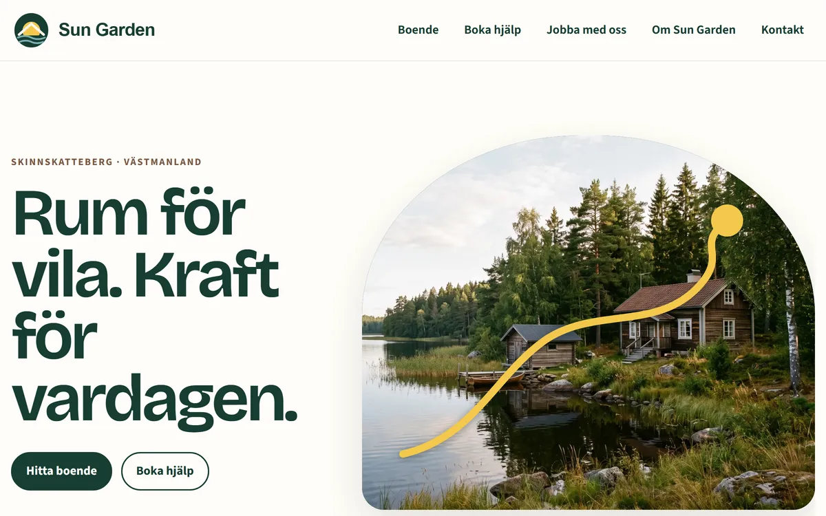 Skärmdump: startvyn på sunguarden.se